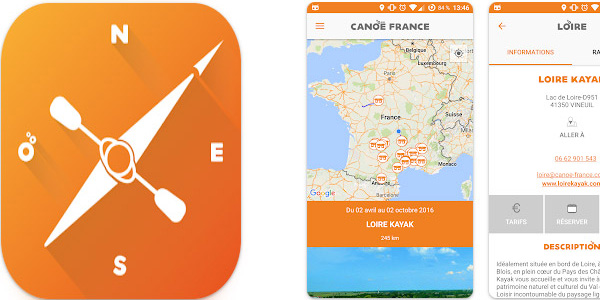 Canoë France l'application